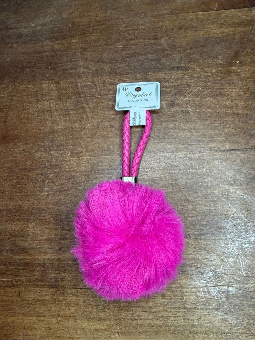 Pom Pom Bag Charm Keychain- pink blue red purple black white red coral gray